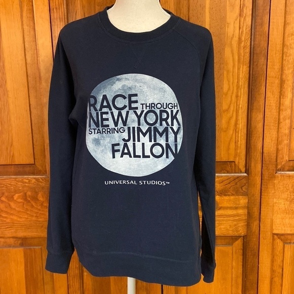 Race Through New York Starring Jimmy Fallon Navy Blue Universal Sweatshirt Small - Picture 4 of 7
